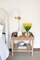 Artificial Tulips Flowers in Glass Vase - 6 Pcs Faux Flowers in Vase with Faux Water 12.5" Fake Tulips Bouquet Floral Arrangement Centerpiece for Dining Table Home Wedding Office Decor, Yellow